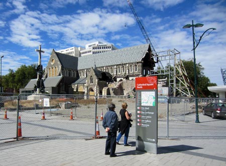 Die zerstörte Kathedrale von Christchurch